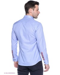 Мужская голубая рубашка с длинным рукавом от Alex DANDY