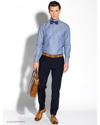 Мужская голубая рубашка с длинным рукавом от Alex DANDY