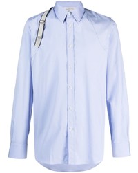 Мужская голубая рубашка с длинным рукавом от Alexander McQueen