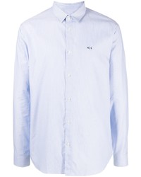 Мужская голубая рубашка с длинным рукавом от Armani Exchange