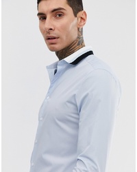 Мужская голубая рубашка с длинным рукавом от ASOS DESIGN
