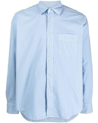 Мужская голубая рубашка с длинным рукавом от Aspesi