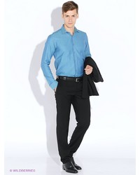 Мужская голубая рубашка с длинным рукавом от BAWER