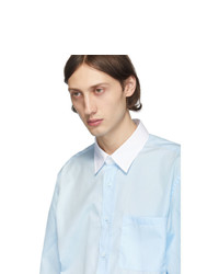 Мужская голубая рубашка с длинным рукавом от Burberry