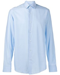 Мужская голубая рубашка с длинным рукавом от BOSS HUGO BOSS