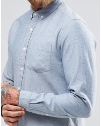 Мужская голубая рубашка с длинным рукавом от Asos