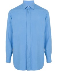 Мужская голубая рубашка с длинным рукавом от Brioni