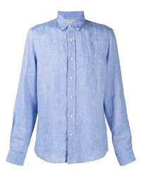 Мужская голубая рубашка с длинным рукавом от Brunello Cucinelli
