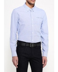 Мужская голубая рубашка с длинным рукавом от Burton Menswear London
