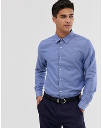 Мужская голубая рубашка с длинным рукавом от Burton Menswear