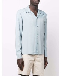 Мужская голубая рубашка с длинным рукавом от Sandro