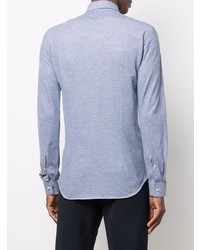 Мужская голубая рубашка с длинным рукавом от Manuel Ritz