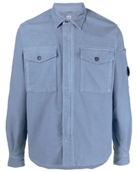 Мужская голубая рубашка с длинным рукавом от C.P. Company