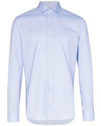 Мужская голубая рубашка с длинным рукавом от Canali