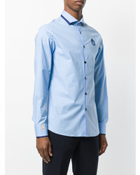 Мужская голубая рубашка с длинным рукавом от Billionaire