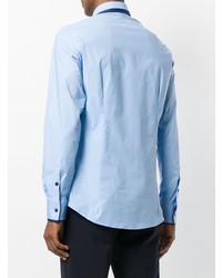 Мужская голубая рубашка с длинным рукавом от Billionaire