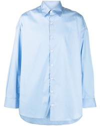 Мужская голубая рубашка с длинным рукавом от Costumein