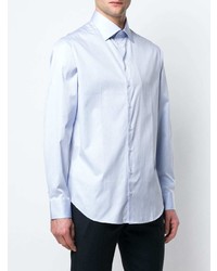 Мужская голубая рубашка с длинным рукавом от Giorgio Armani