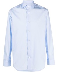 Мужская голубая рубашка с длинным рукавом от D4.0
