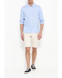 Мужская голубая рубашка с длинным рукавом от DKNY