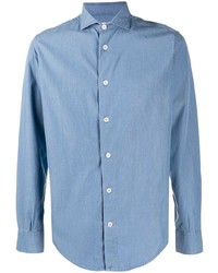 Мужская голубая рубашка с длинным рукавом от Eleventy