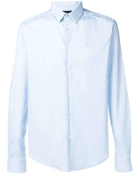 Мужская голубая рубашка с длинным рукавом от Emporio Armani