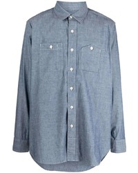 Мужская голубая рубашка с длинным рукавом от Engineered Garments