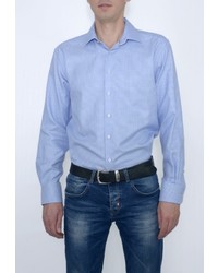 Мужская голубая рубашка с длинным рукавом от Eterna