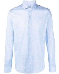 Мужская голубая рубашка с длинным рукавом от Fedeli
