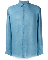 Мужская голубая рубашка с длинным рукавом от Federico Curradi