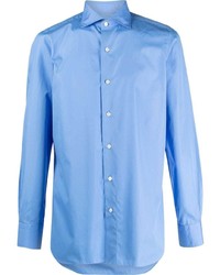 Мужская голубая рубашка с длинным рукавом от Finamore 1925 Napoli