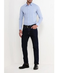 Мужская голубая рубашка с длинным рукавом от Forex