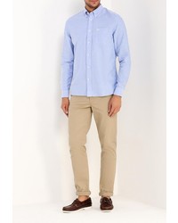 Мужская голубая рубашка с длинным рукавом от Fred Perry