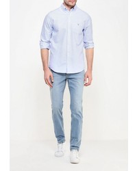 Мужская голубая рубашка с длинным рукавом от Gant
