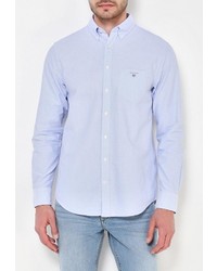 Мужская голубая рубашка с длинным рукавом от Gant