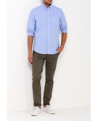 Мужская голубая рубашка с длинным рукавом от Gap