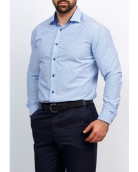 Мужская голубая рубашка с длинным рукавом от GREG