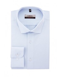 Мужская голубая рубашка с длинным рукавом от GREG