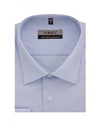 Мужская голубая рубашка с длинным рукавом от GREG