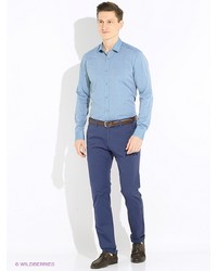 Мужская голубая рубашка с длинным рукавом от Gualtiero