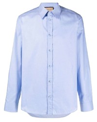 Мужская голубая рубашка с длинным рукавом от Gucci