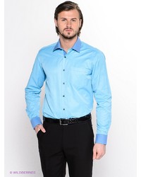 Мужская голубая рубашка с длинным рукавом от Hans Grubber