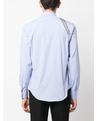 Мужская голубая рубашка с длинным рукавом от Alexander McQueen