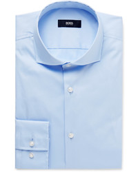 Мужская голубая рубашка с длинным рукавом от Hugo Boss