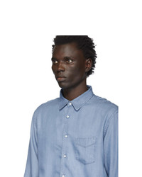 Мужская голубая рубашка с длинным рукавом от Officine Generale