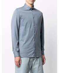 Мужская голубая рубашка с длинным рукавом от Fedeli