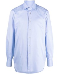 Мужская голубая рубашка с длинным рукавом от Kiton