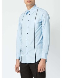 Мужская голубая рубашка с длинным рукавом от Yang Li
