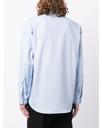 Мужская голубая рубашка с длинным рукавом от Raf Simons