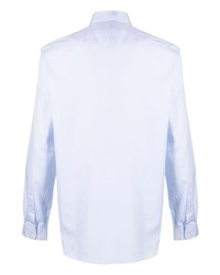 Мужская голубая рубашка с длинным рукавом от Lacoste